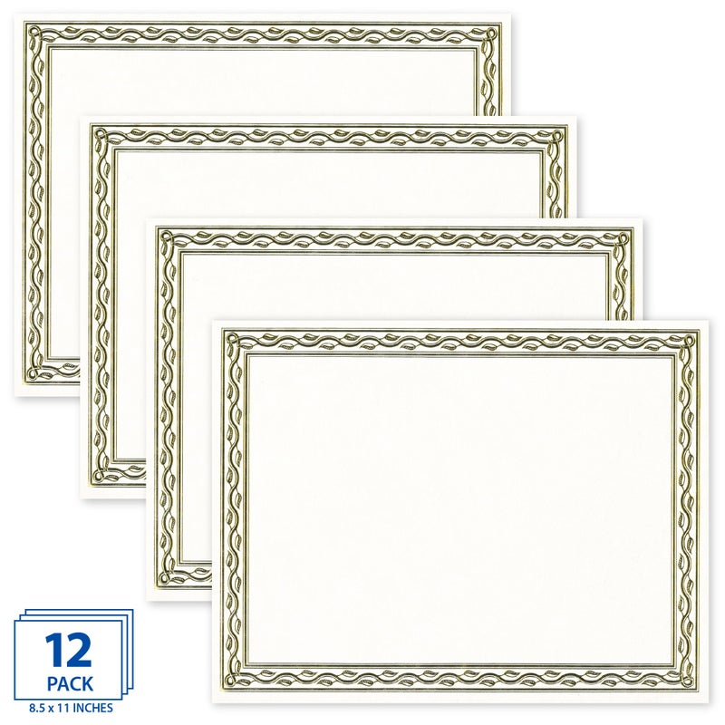 Geographics Parchment Certificates, 8-1/2" x 11", Serpentine Gold Foil, Pack Of 12 - Image 2